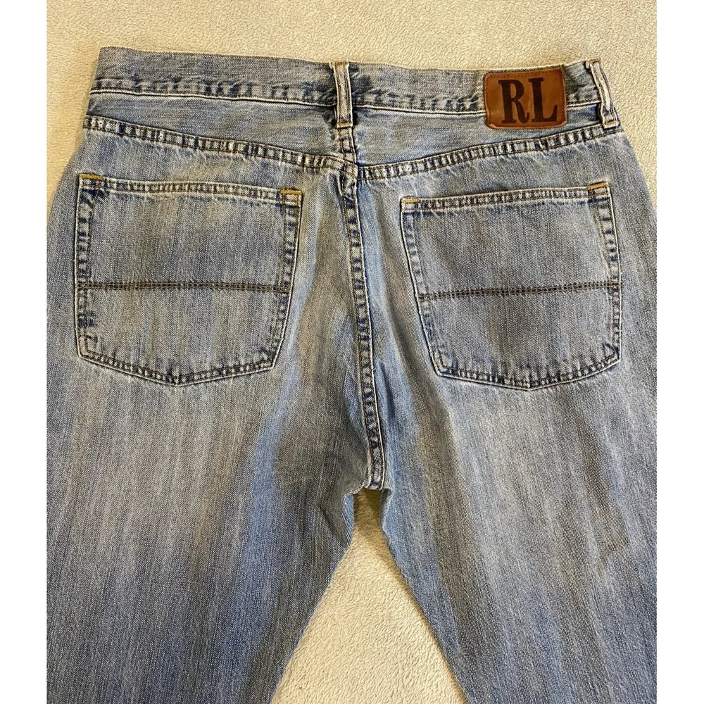 Polo Ralph Lauren Jeans‎ Mens 34x34 Straight Light Wash Blue Denim